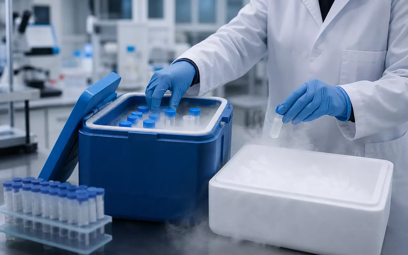 Dry ice application scene: Pharmaceutical & Biotech